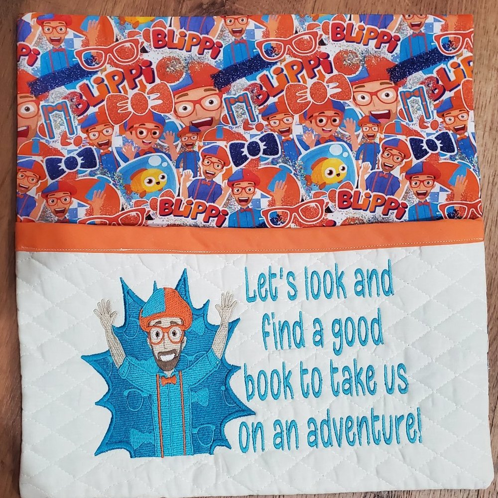 Blippi White Pocket Reading Book Pocket Pillow 16"x16"